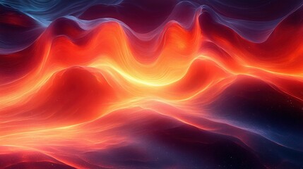 Fototapeta premium Abstract Flow of Colorful Waves with Fiery Light and Smooth Texture
