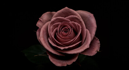 Deep Pink Rose Bloom Dark Center Mystery Allure Black Background Floral Beauty