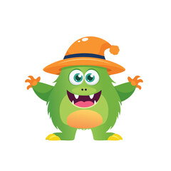 Cute Monster Character Vector Illustration as Toothy and Furry Mutant with Friendly Face Vector