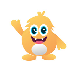 Cute Monster Character Vector Illustration as Toothy and Furry Mutant with Friendly Face Vector
