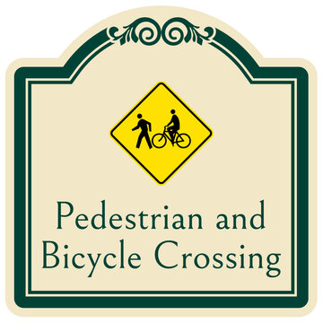 Pedestrian crossing sign ped and bicycle crossing
