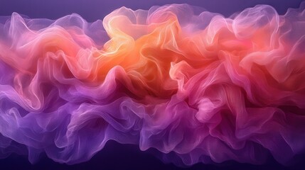Abstract Colorful Smoke Waves on Dark Background in Soft Gradient