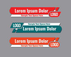 Clean flat lower third with banners set vector image  
