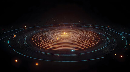 Obraz premium Circular Light Show Pattern Display