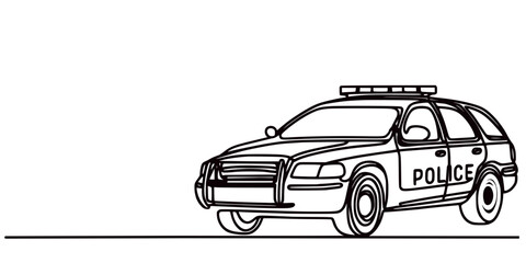 Obraz premium vector illustration of a car police 