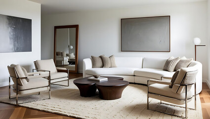 modern living room with fireplace