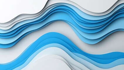 3D Abstract Vector Illustration with White and Blue Topographic Lines