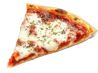 Cheesy New York Pizza Slice with Crispy Crust Transparent Background