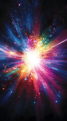 Fototapeta premium Cosmic Explosion: A vibrant burst of stellar energy and celestial wonder