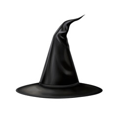 black witch's hat isolated on transparent background a