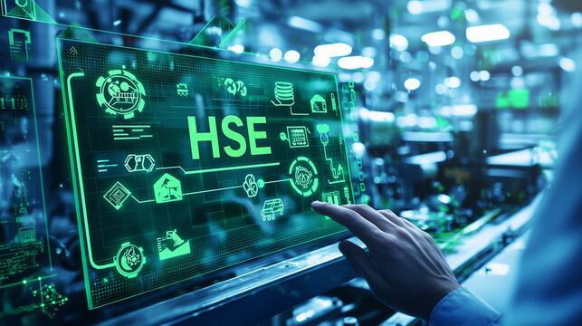 Interactive HSE Management System Industrial Safety Health Technology Interface - Powered by Adobe