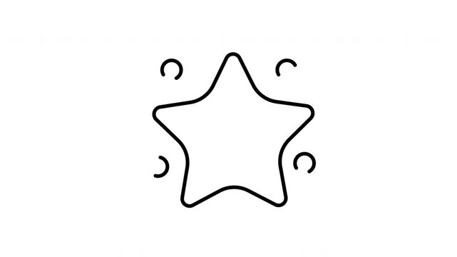 Animation Icon Outline Minimalist Star Line Art