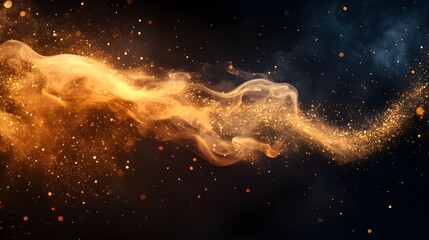 Golden_smoke_with_glitter_isolated_on_PNG_creatin_