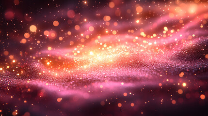 Fototapeta premium Dreamy Abstract Landscape of Glowing Particles and Colorful Light Waves