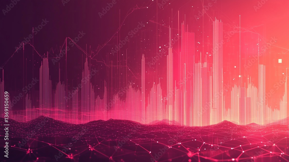 Poster abstract digital currency and exchange stock chart background