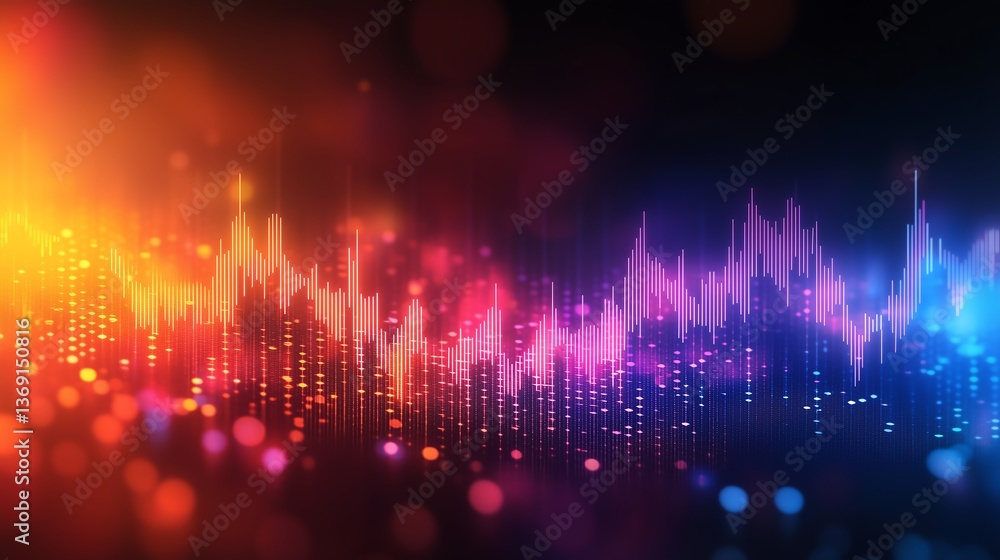 Aufkleber abstract gradient background with line chart and candlestick uptrend