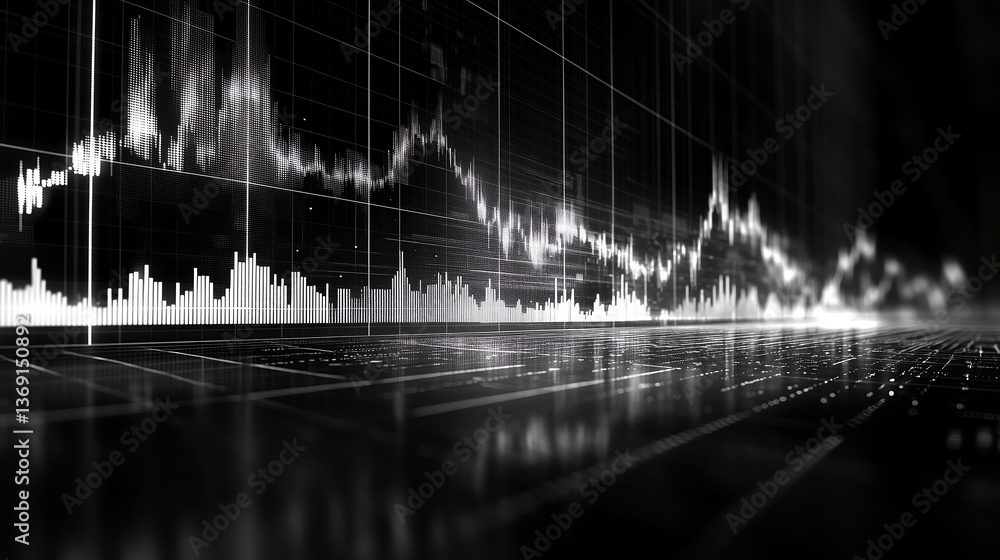 Aufkleber abstract stock market chart background with clean lines for text space