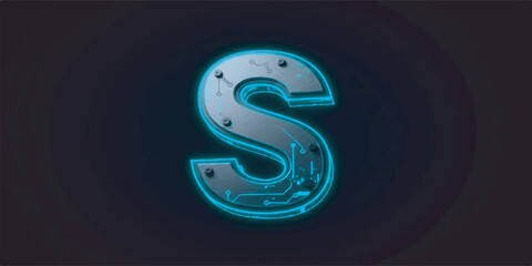 Fototapeta premium Futuristic 3D Vector Rendering of the Letter 