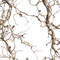 dry old jungle vines isolated on transparent background