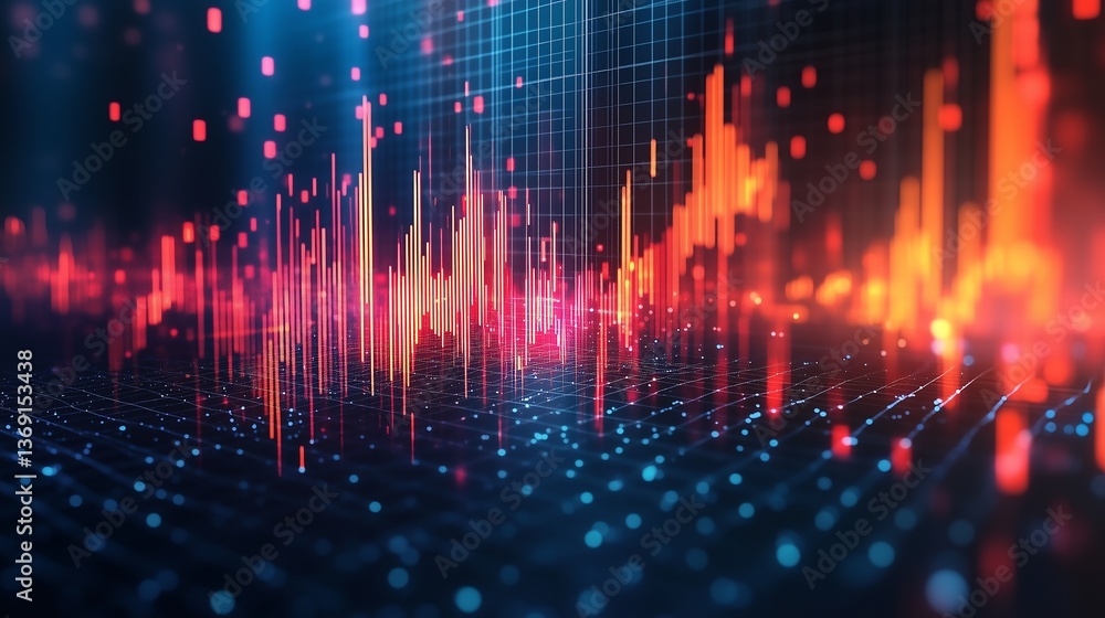 Poster abstract stock market chart background with minimalist design and copy space