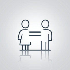 Gender Equality signs, Pictograms of a man and a woman, unisex equality,