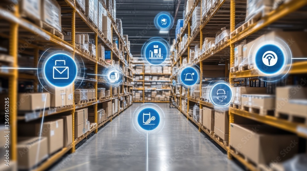 Poster a cloud-based ai dashboard monitoring industrial supply chain logistics.