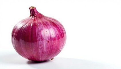 Close-up of red onion, showing layers and texture, against pure white, cooking, food photography, root vegetable