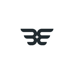 Stylized Winged Letter B Logo Design