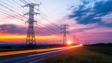 A futuristic concept of wireless energy transmission for industrial applications.