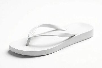 Single white flip-flop, isolated on pure white background, shoe, footwear, footwear photography