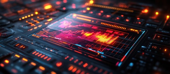 Obraz premium Futuristic dashboard displays stock market data