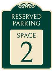 Reserved parking sign space