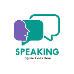 Speaking design logo template illustration