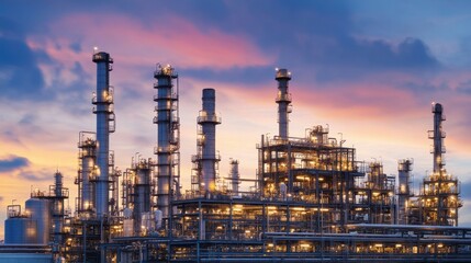 A modern industrial plant utilizing predictive maintenance with IoT technology.