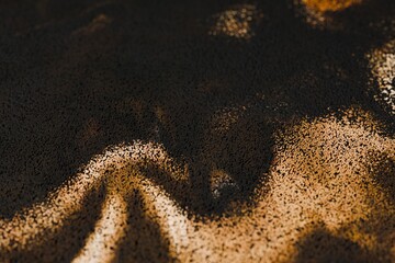 Grunge Abstract Waveform Particles in Black and Gold – Dynamic 3D Render