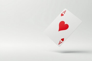 Fototapeta na wymiar Side view of a single playing card flipped mid-air against white background , flipping, isolated, game