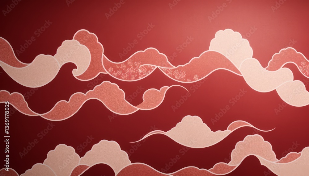 Poster abstract red background with lines