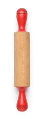 Rolling pin isolated on white, top view