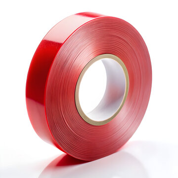 Red  VHB tape isolated on white background