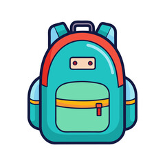 A Colorful Cartoon Backpack Vector Illustration for School Travel and Adventures