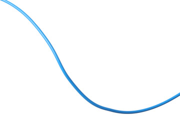 One light blue electrical wire isolated on white