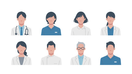Set of faces of Medical Professionals
