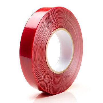 Red  VHB tape isolated on white background