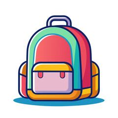 Colorful Backpack for Vector Illustration School Students and Travelers