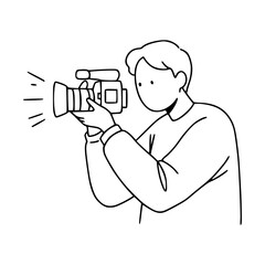 Filming Pose Line Art: Illustrate Cinematic Creativity with Clean Lines