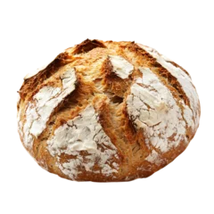 Fototapeten A Rustic Soda Bread with a Rough Crust and Hearty Interior Isolated on Transparent Background © Png Forest