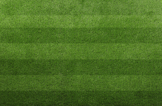 Football field with markings on green turf