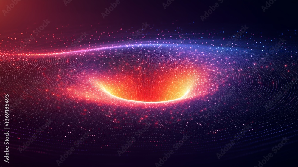 Aufkleber big data vector background: ai network data funnel, quantum technology bigdata, minimalistic tech il