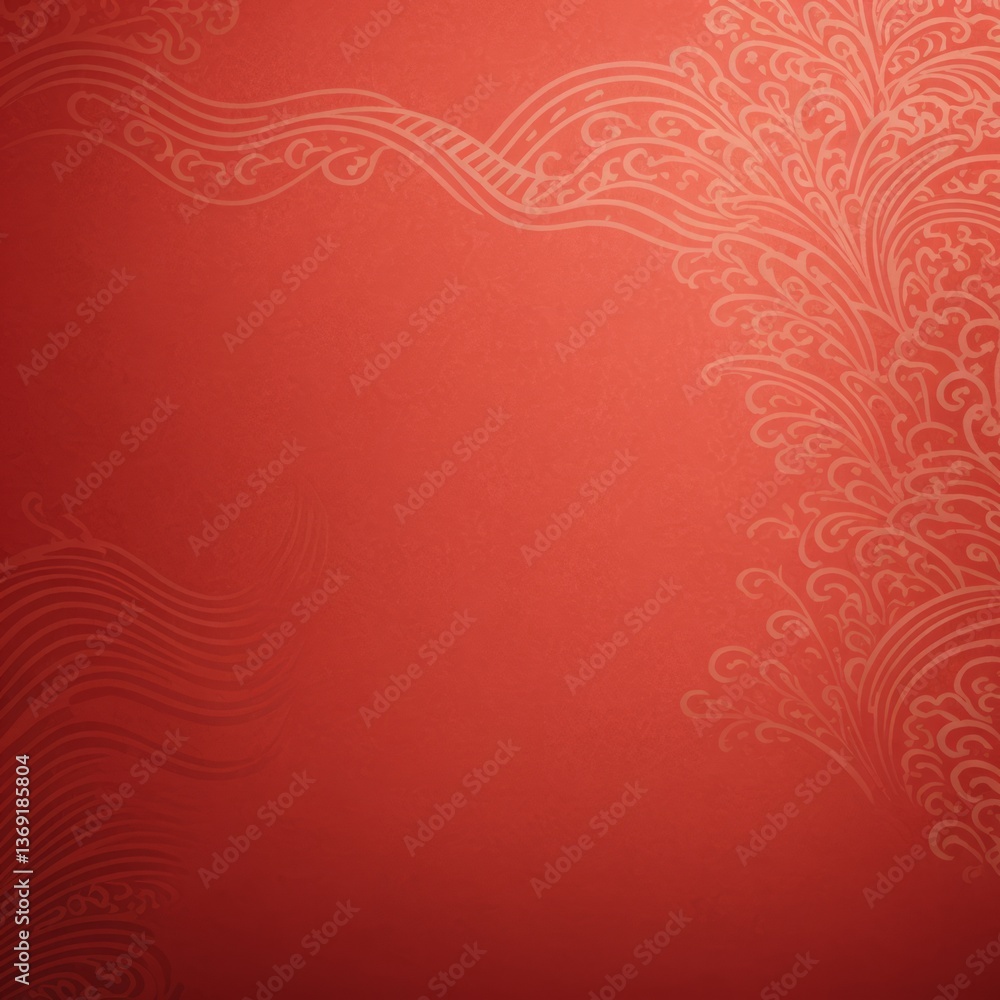 Poster abstract background with red waves