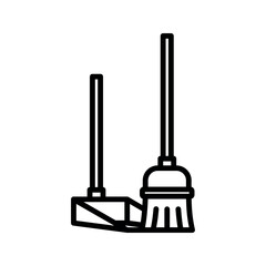broom icon vector design template elegant style